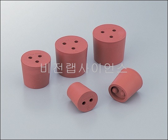 구멍뚫린마개(적색고무),PLUGS WITH HOLE RED RUBBER
