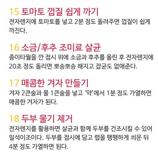 전자레인지 100% 활용법