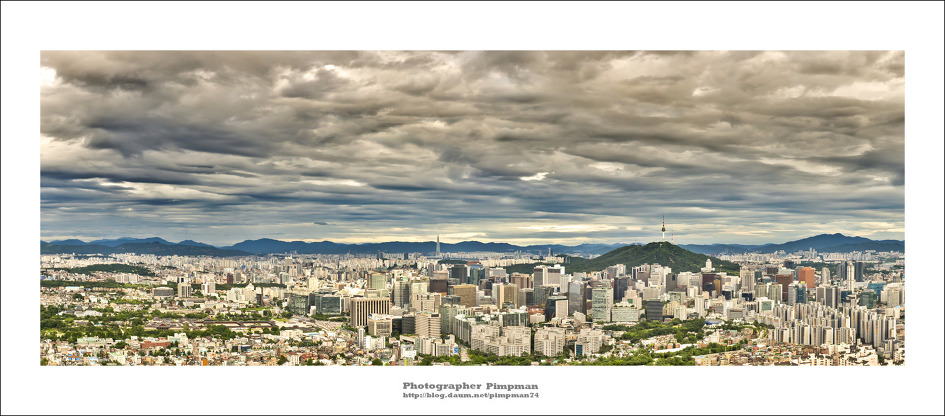 2018-07-06 (서울 종로구  인왕산에서 본흐린날 서울풍경) - 남산, 타임스택, 서울 낮과 밤의 파노라마