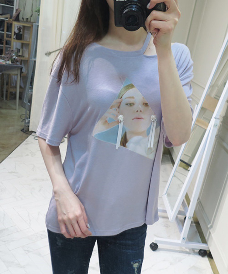 401 어깨트임 루즈핏 티셔츠